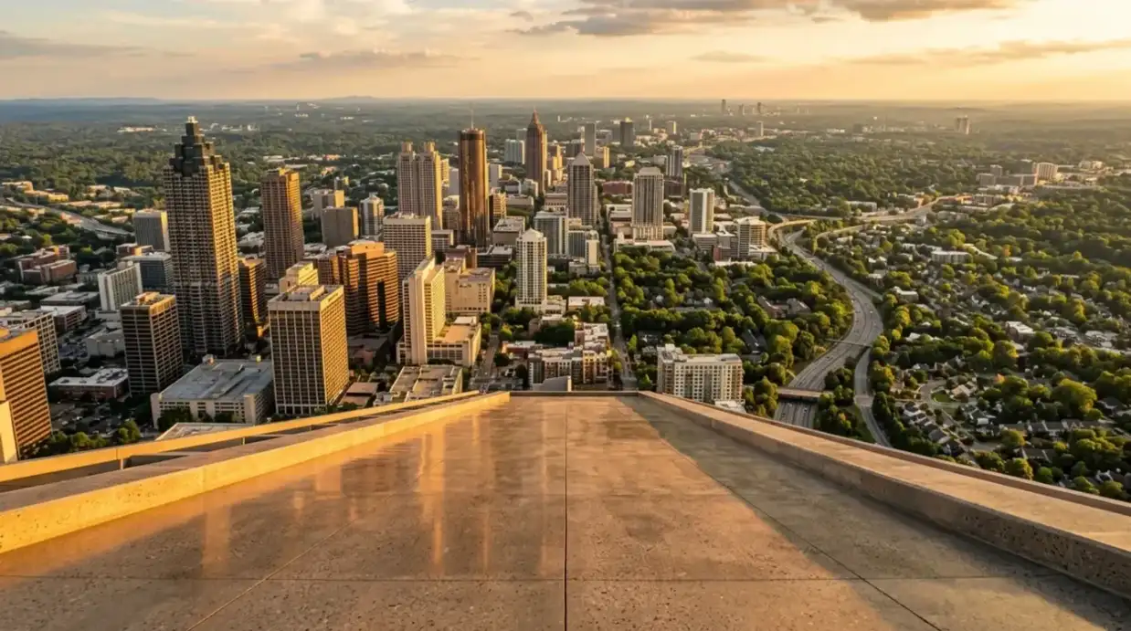 Concrete Masters v2 Aerial view of the Atlanta metro area skyline